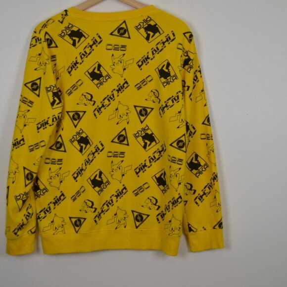 Pokemon Mens Youth XL Allover Pikachu Print Logo Long Sleeve Casual Sweatshirt - Picture 4 of 8